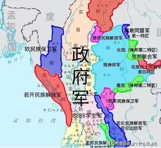 勐古同盟军控制区图图片