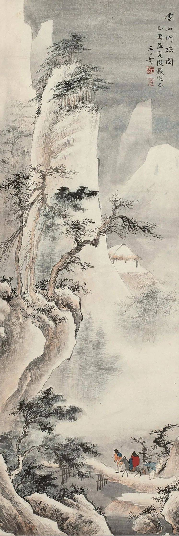 这山水画风细腻典雅,笔法精致!_北京_师唐寅_艺术