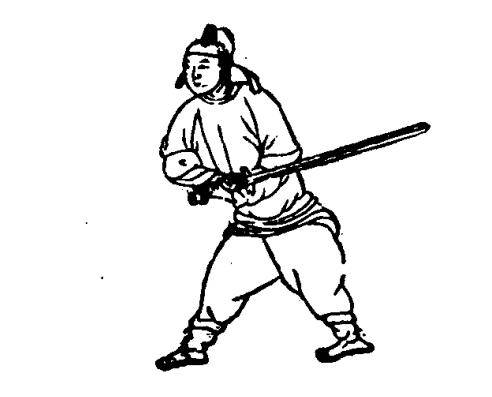 茅元仪《武备志》:朝鲜势·双手剑法_向前_右手_进步
