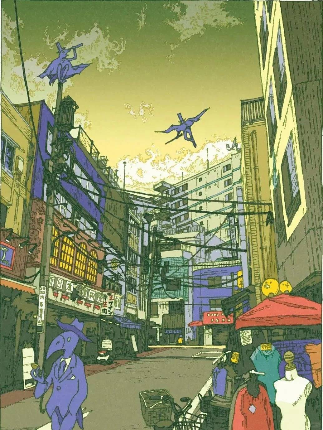 磨金石教育分享 | 街头怀旧风格 | 插画_东京_shinji_作品