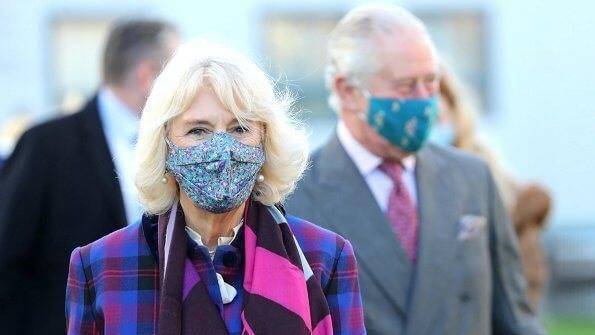 原创卡米拉乘胜追击变超美格子大衣搭围巾真闪耀查尔斯甘心做跟班