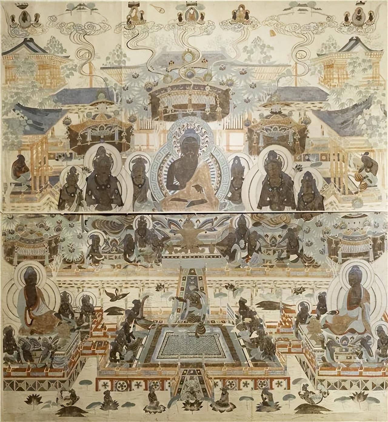 段文杰临摹敦煌壁画340多幅形象准确色彩真实