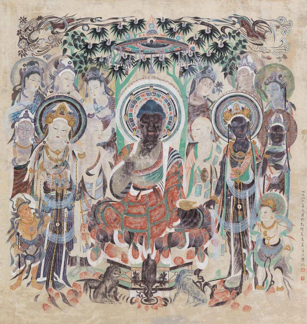 段文杰临摹敦煌壁画340多幅形象准确色彩真实