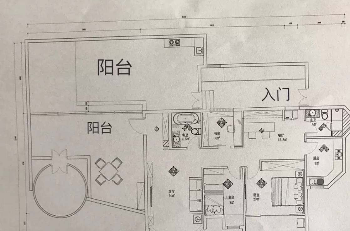 阳台施工图平面画法图片