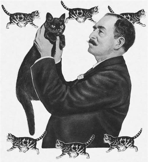 心脏骤停7分钟后画风大变,作的画越看越渗人_路易斯·韦恩_猫咪_作品
