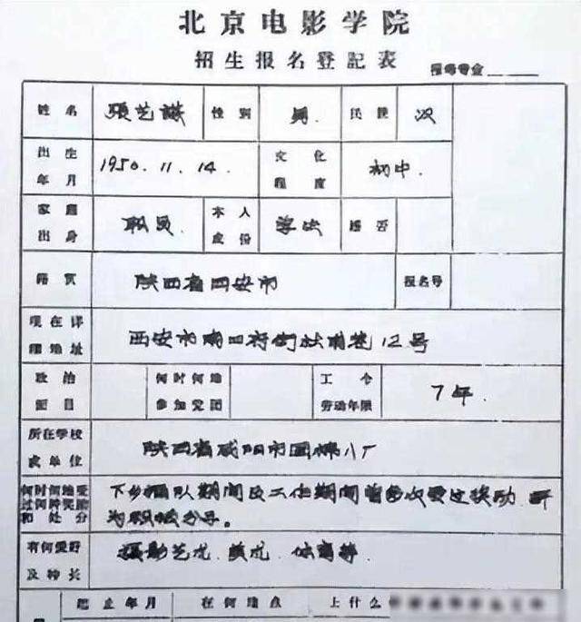 游本昌,张艺谋,陈坤三人亲笔书写的学籍卡您看过?