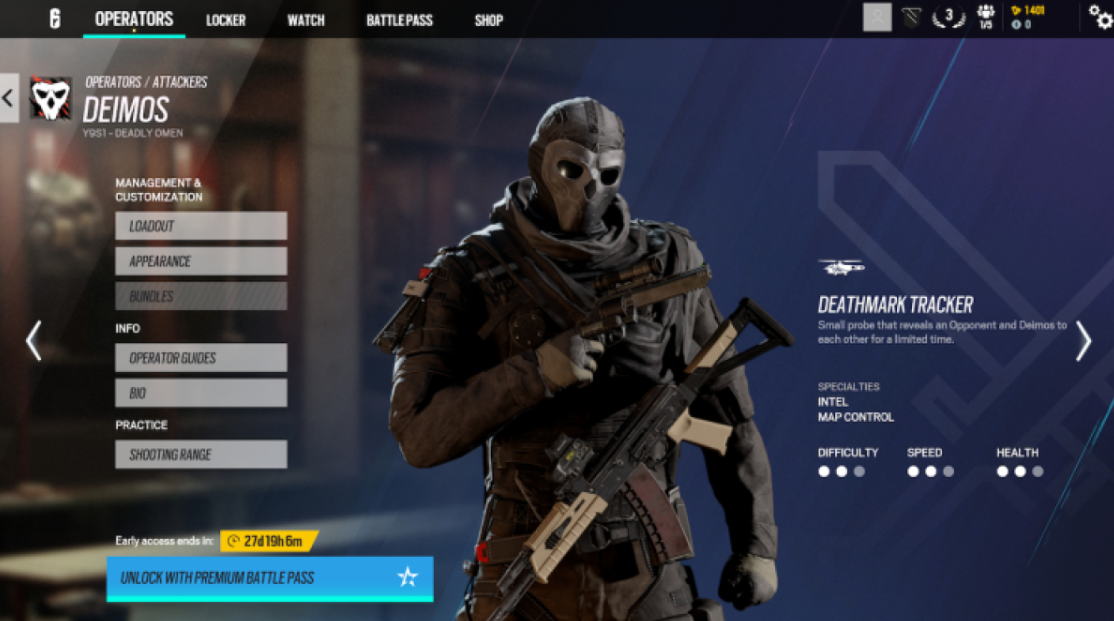 如何解锁《彩虹六号围攻》中的deimos