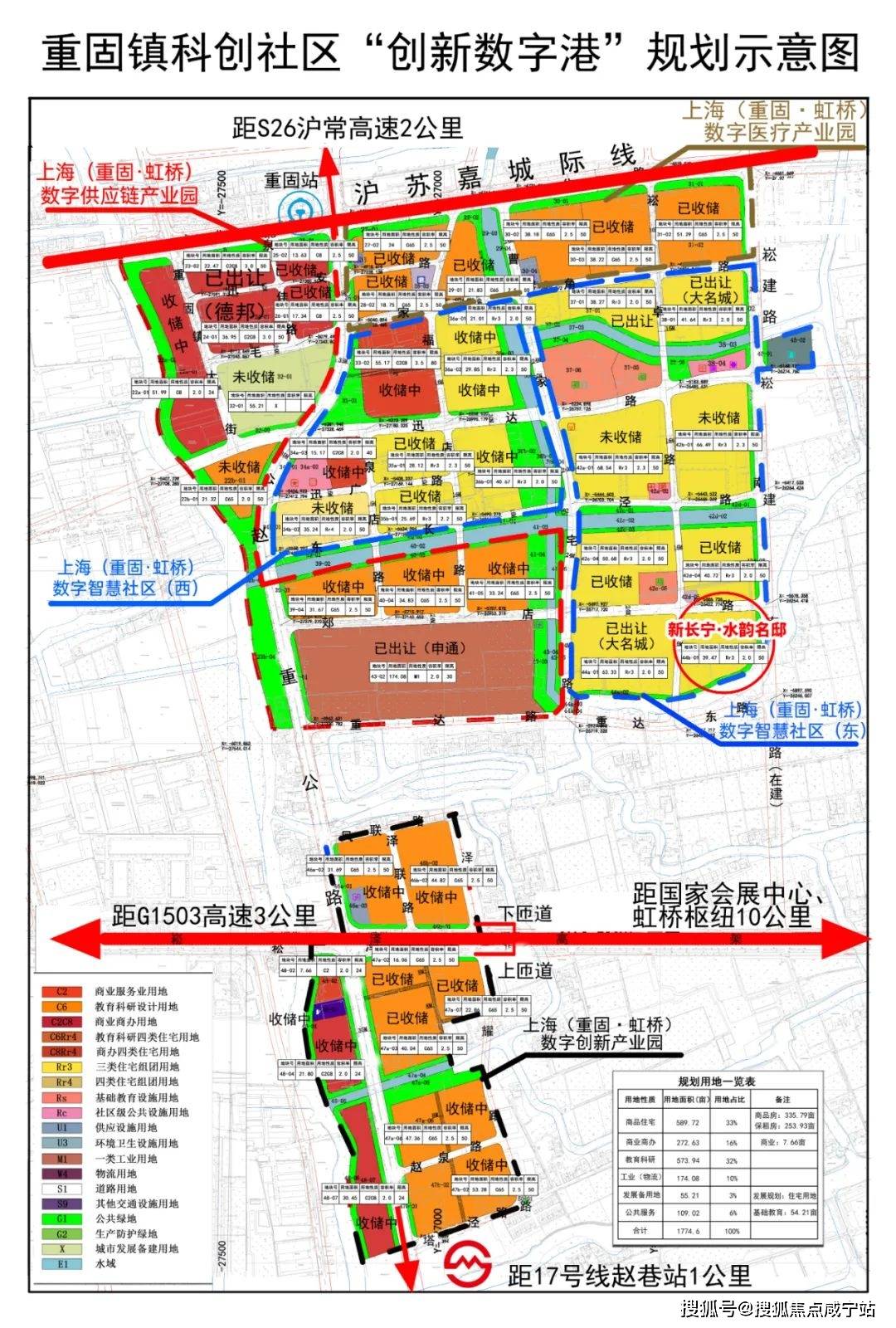 图源重固规划示意图【新长宁水韵名邸】售楼处电话:400-960-1656  即