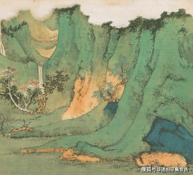 累累果实,鹿群与少女互动,鸟儿环绕嬉戏,营造了一派其乐融融的景象