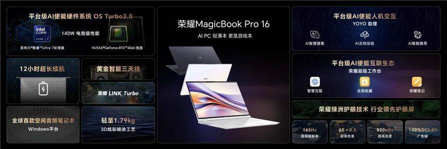 荣耀MagicBook Pro16发布，开启AI PC新时代