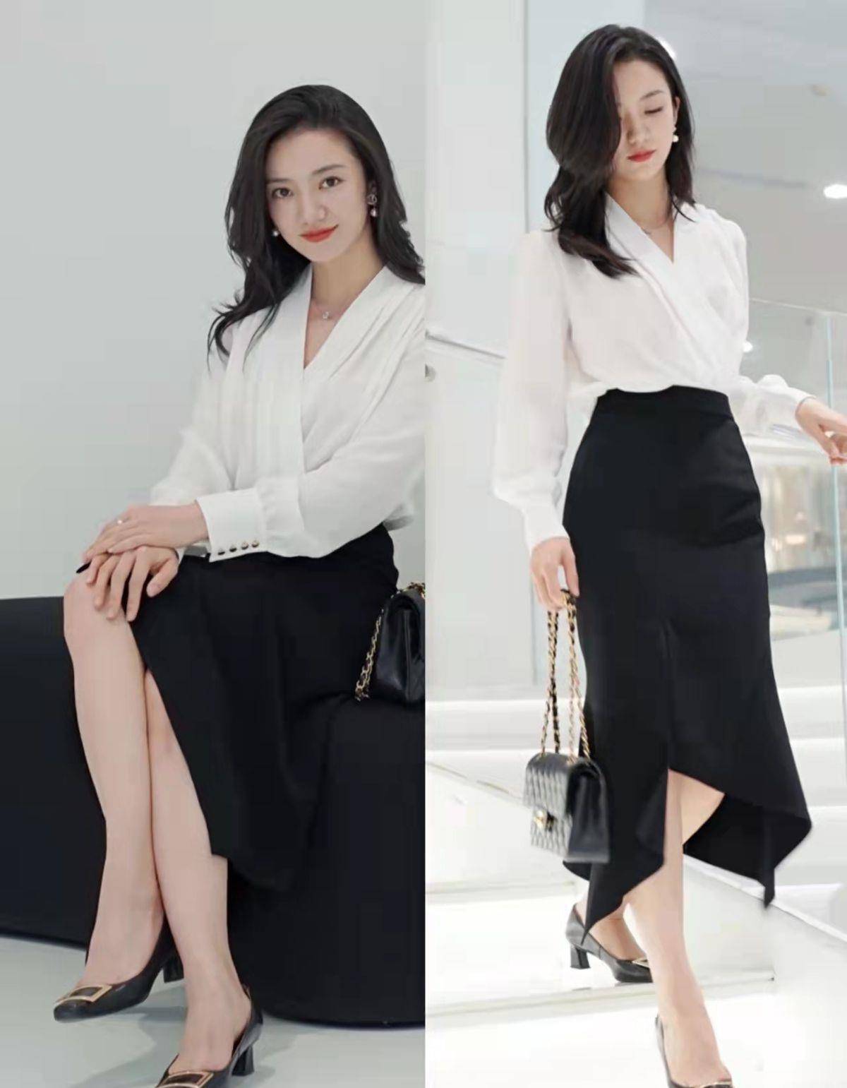 原创气质天花板衬衫高腰鱼尾裙温柔显女人味轻熟风稳稳拿捏