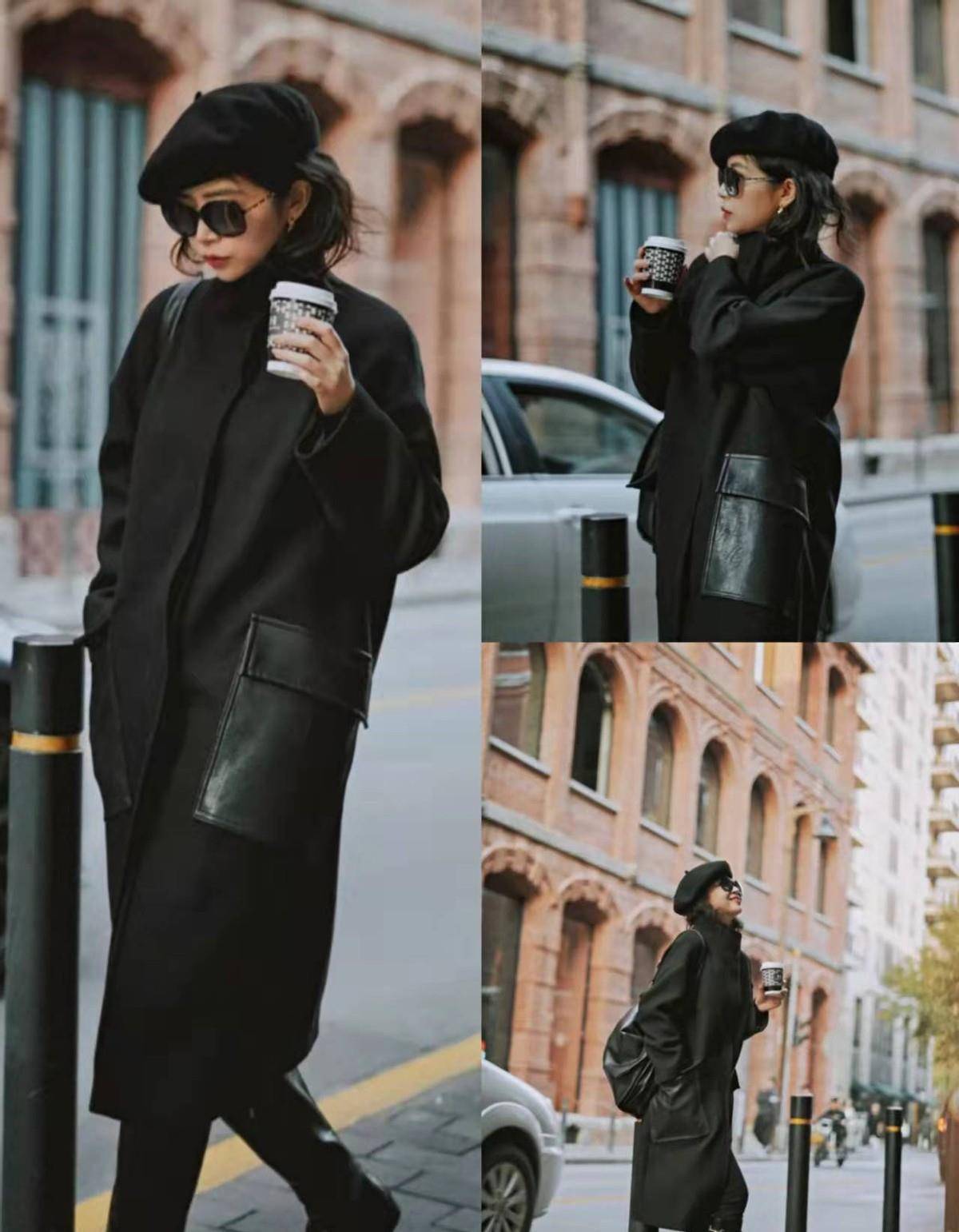 女生全黑穿搭太辣了出街这样搭高级又时尚气场强到两米八