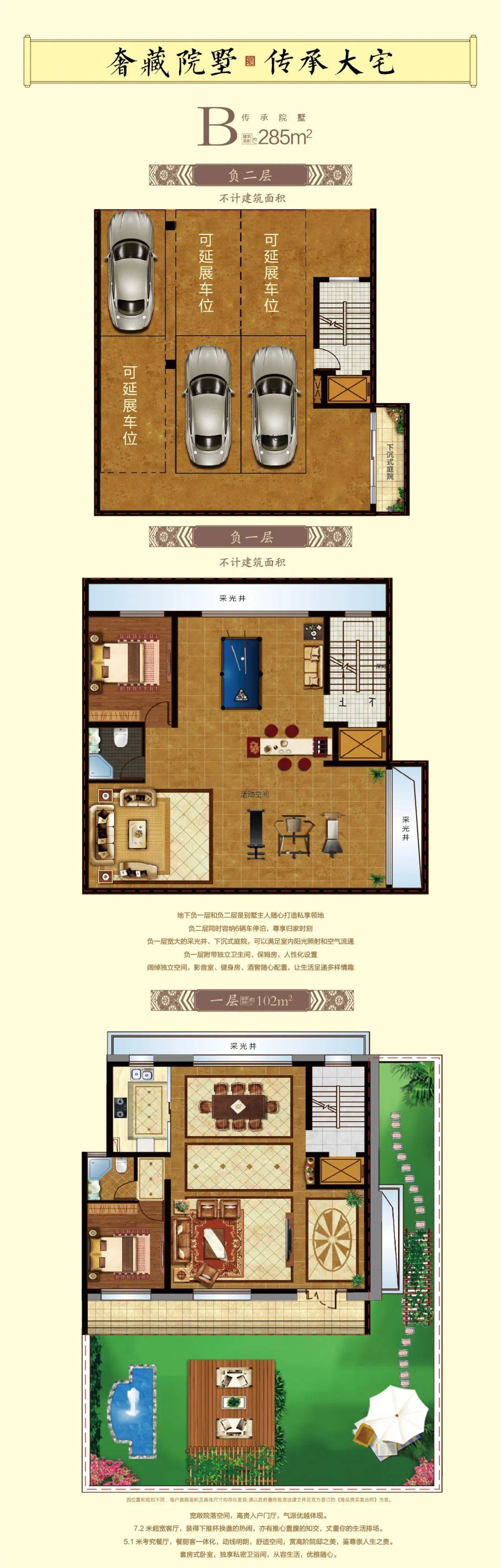 约5万方社区景观,约1万﹐中央景观双清湾畔·三中旁·55万﹐院墅大