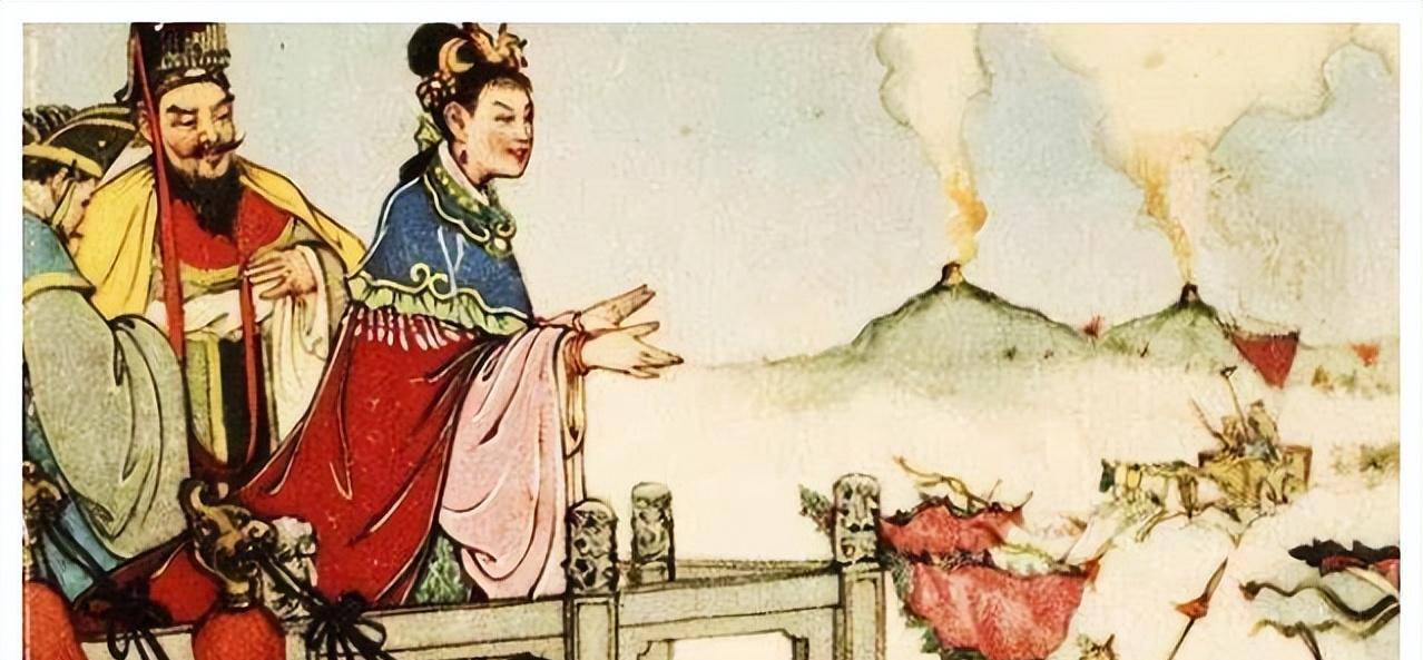 也就是幽王宠爱冷美女褒姒,然后点燃烽火台,一次诸侯们来了