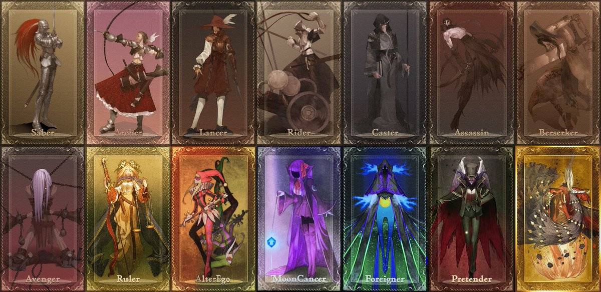 尽管今天《fate/grand order》中的职阶数量早已超过了七个,但它们的