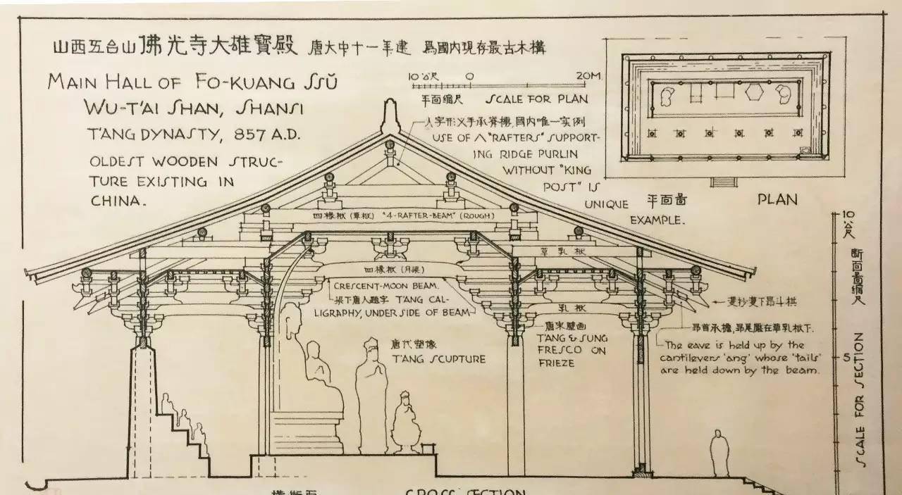 大師梁思成古建築手繪稿當時沒有cad但精美程度令人歎為觀止