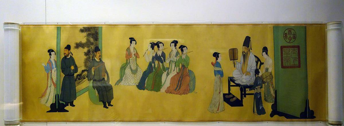 原创韩熙载夜宴图是假的为什么五代的临摹却出现了宋代的家具