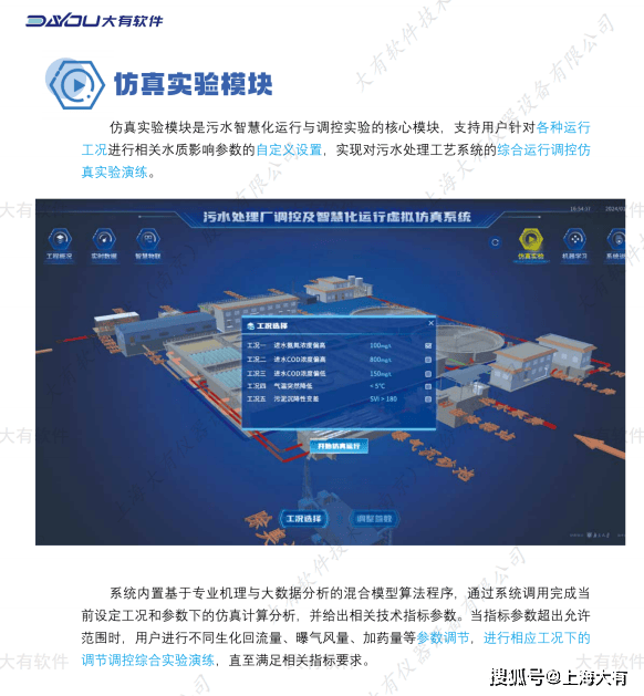 dyc002污水处理厂调控及智慧化运行虚拟仿真系统
