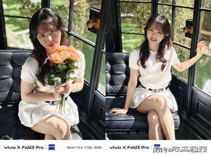 来看看实拍表现,vivo x fold3 pro人像模式适配了蔡司全焦段人像功能