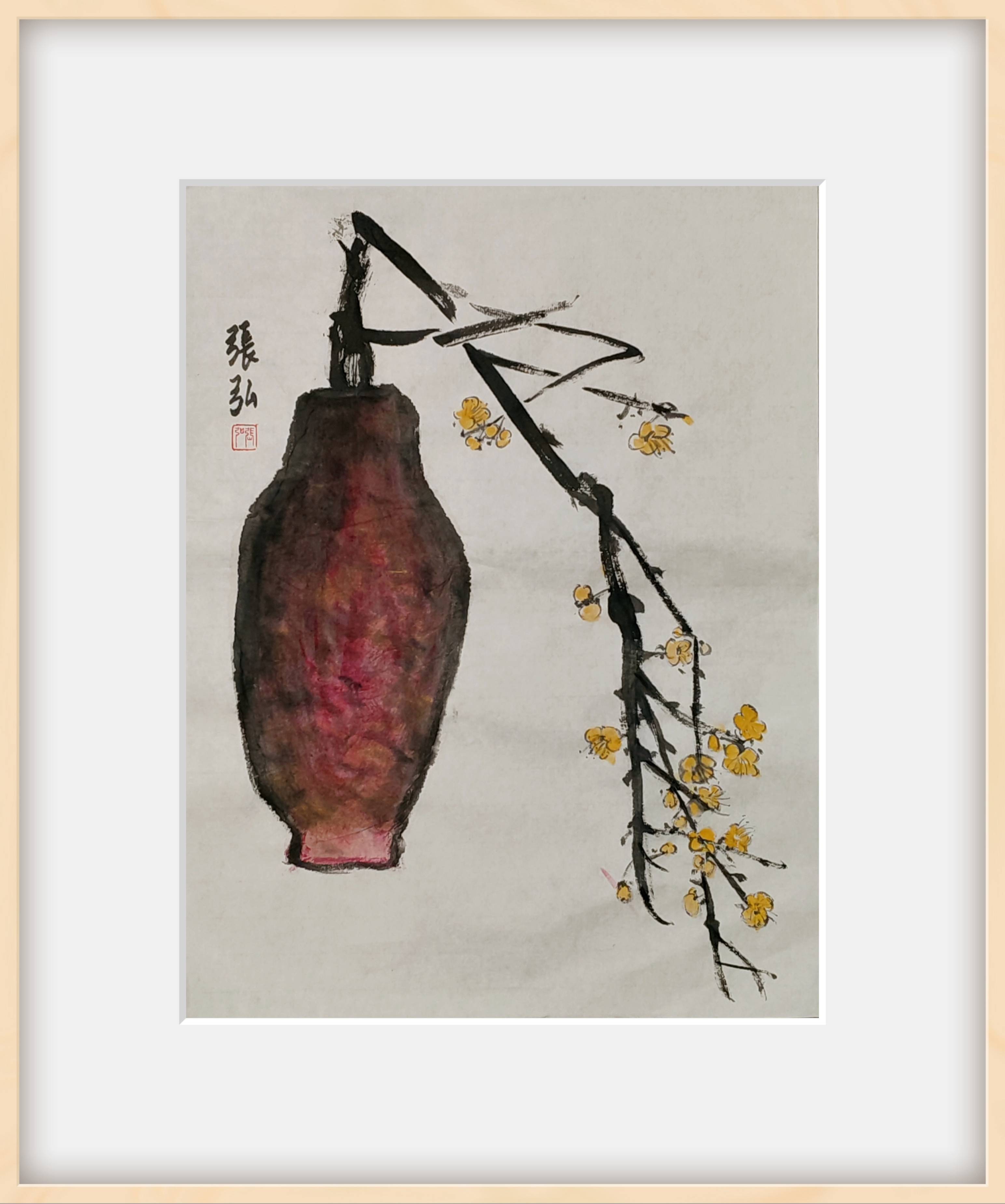 黄色梅花沉淀了情怀,更具一种寂静的美丽.