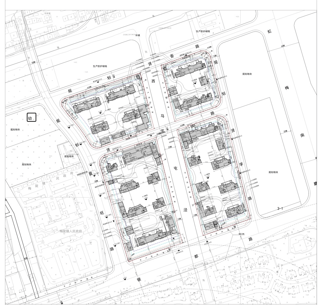 由春申塘和西马屯泾两条天然河流汇聚而成的"t"型水域,在城市核心形成