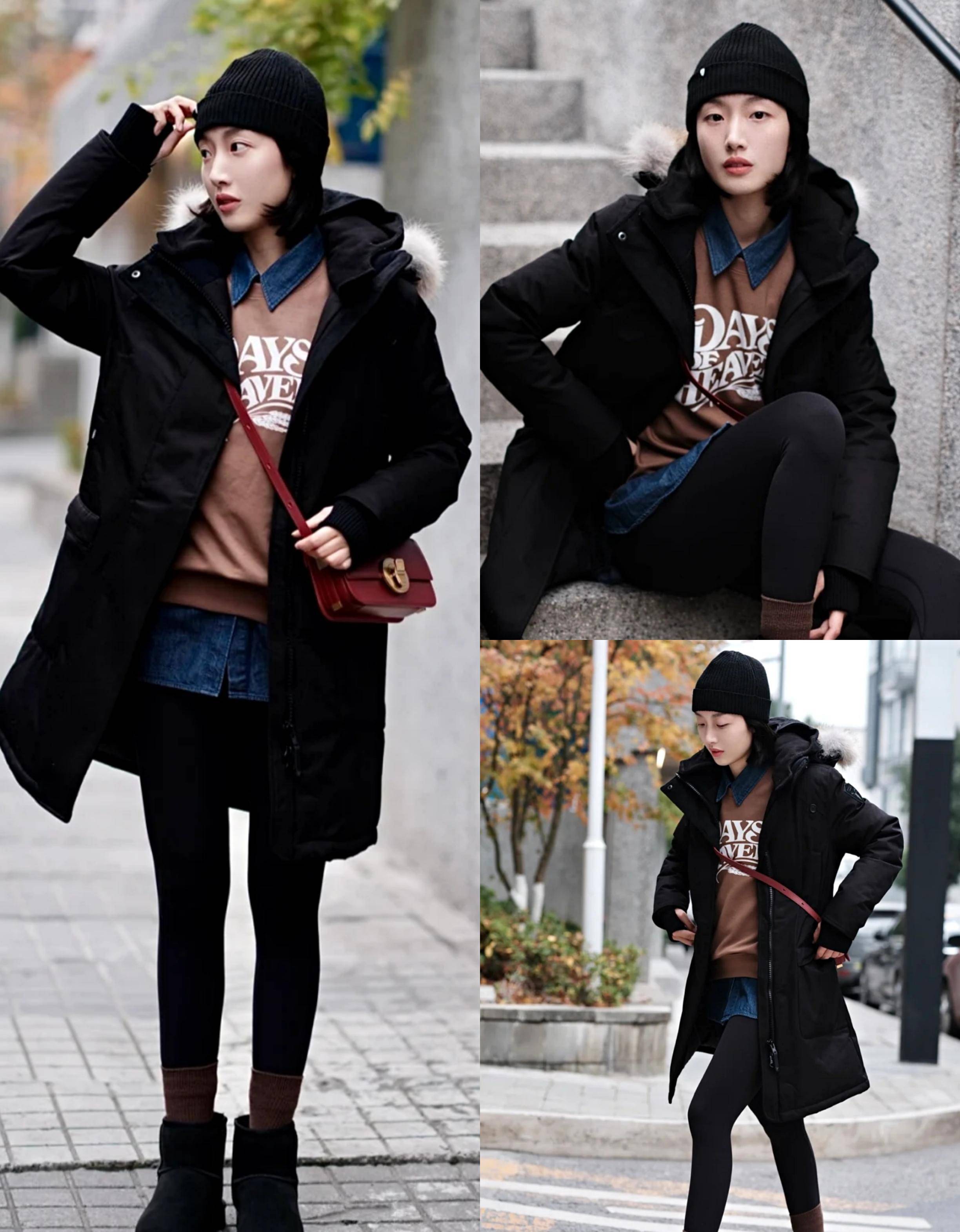 黑外套实用搭配:春季这样穿"黑色"时尚又大方,每天出门不重样_羽绒服