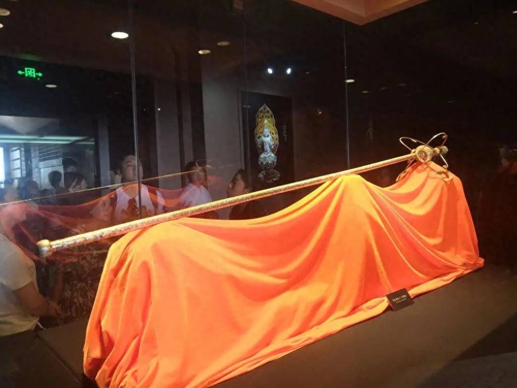 世界禅杖之王法门寺博物馆银金花双轮十二环锡杖