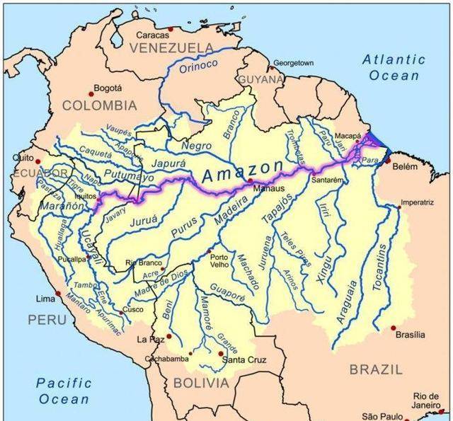 亚马孙河世界地图图片