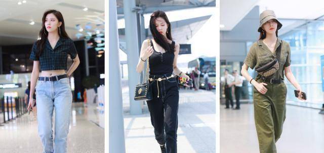 原创95后宋妍霏罕见搭男装穿1万块衬衣套长裤红配绿穿出甜美风