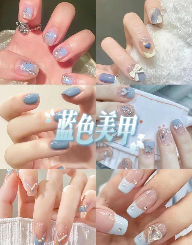 2024年最火美甲色彩:蓝色美甲,让你的指尖如天空般明朗!
