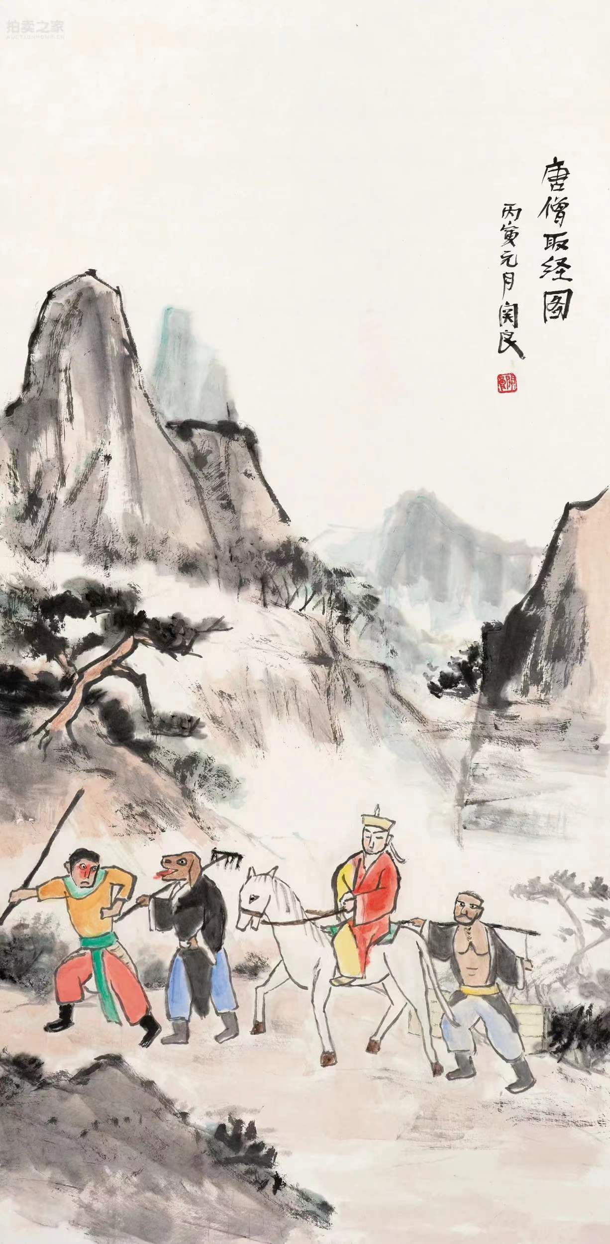 关良家属送拍八件成交六件,价格卖的怎么样