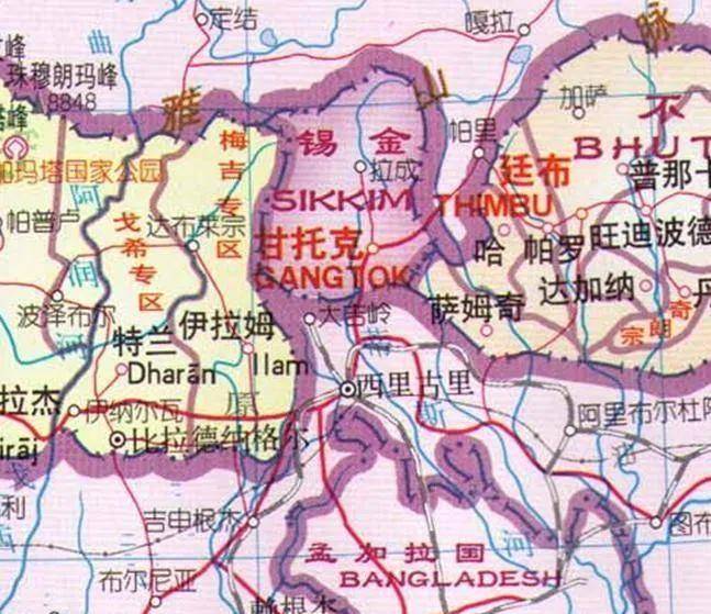 2005年前锡金地图锡金,全称锡金王国,位于喜马拉雅山南麓,古称哲孟雄