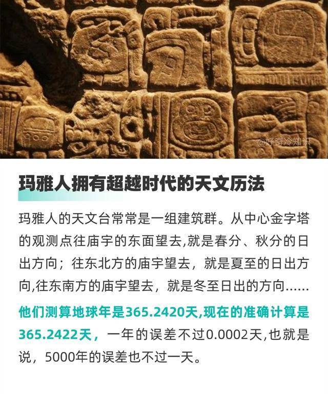 天文历法玛雅文明（玛雅文明的天文学发达）