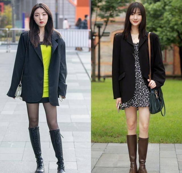 原创短裙长靴才是今秋最强cp时髦又显瘦太适合普通人穿了