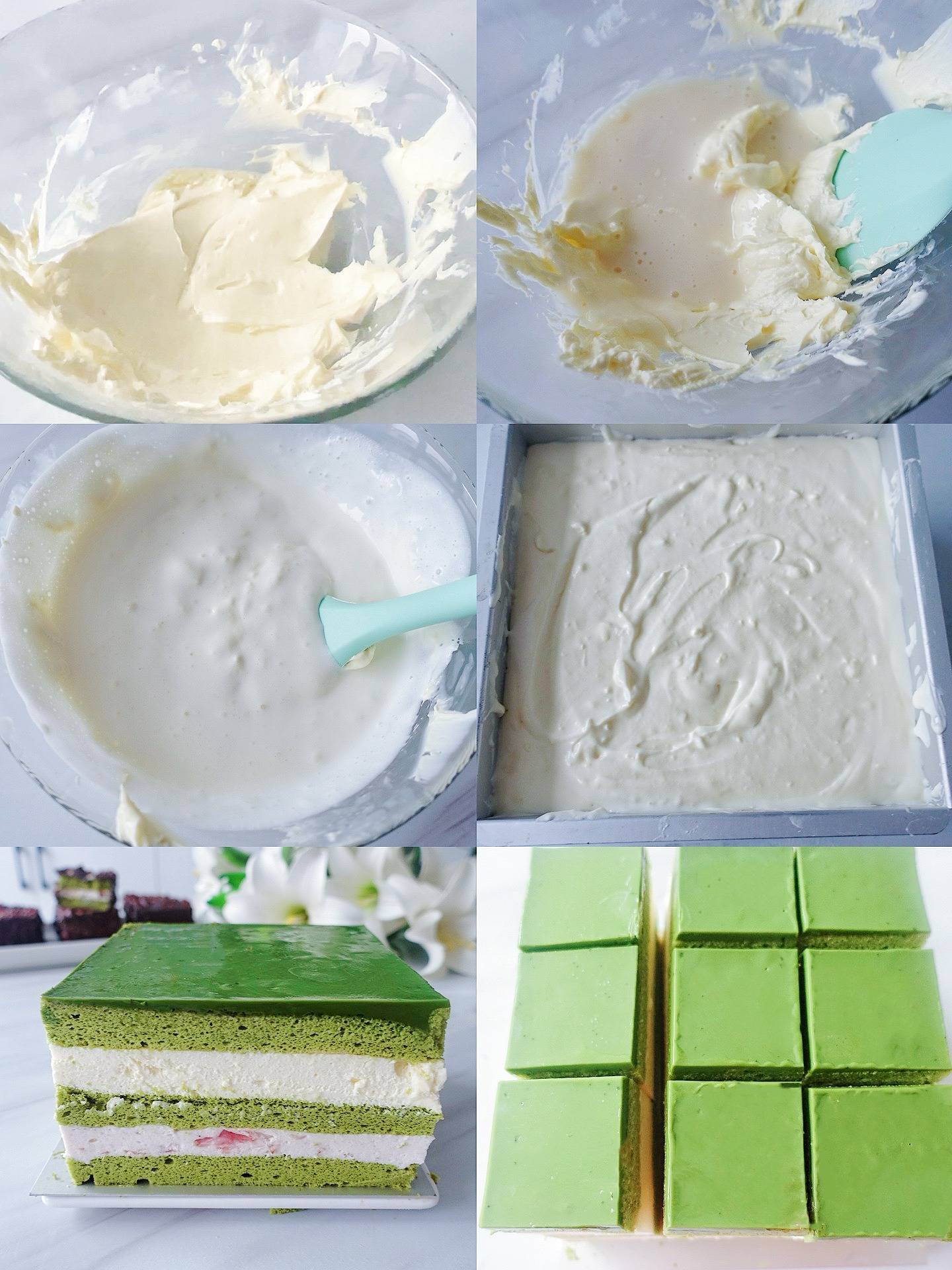 原创春日限定草莓抹茶奶酪慕斯蛋糕一次享受多重口感一口沦陷