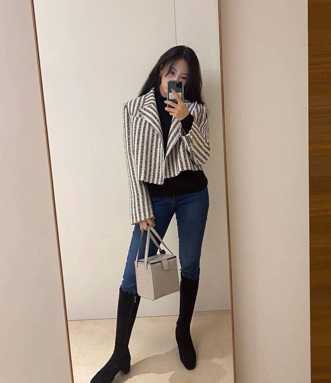 原创朴孝敏16套春季对镜穿搭配色简约风格百变照着穿准没错