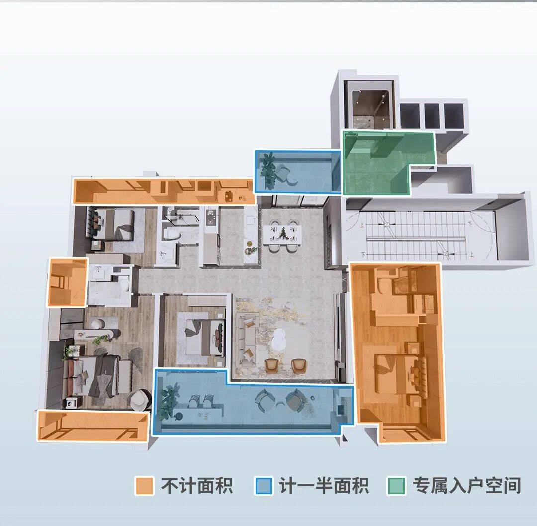 使用率都超过100%,买多大得多大.而市面户型使用率普遍在85%左右.