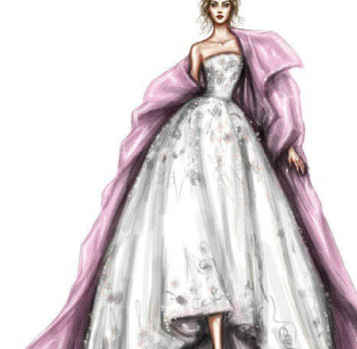 原创十二星座对应的手绘婚纱双子座简单大气摩羯座美的无法形容