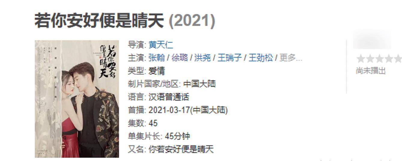 张翰搭档当红小花,有霸道总裁那味了_剧中_徐璐_安好