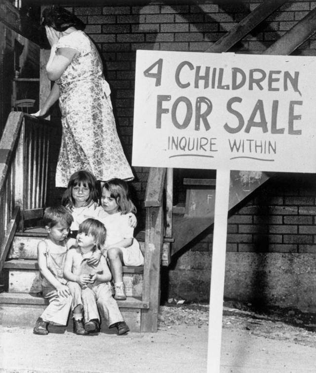 1948年美国夫妇因失业卖掉4个孩子7岁的孩子卖了2美元