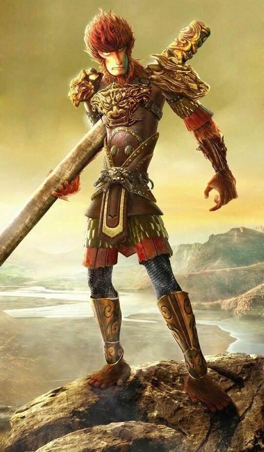 原著是这样描述他们的相貌:孙悟空和沙僧一起回到花果山,之间"六耳