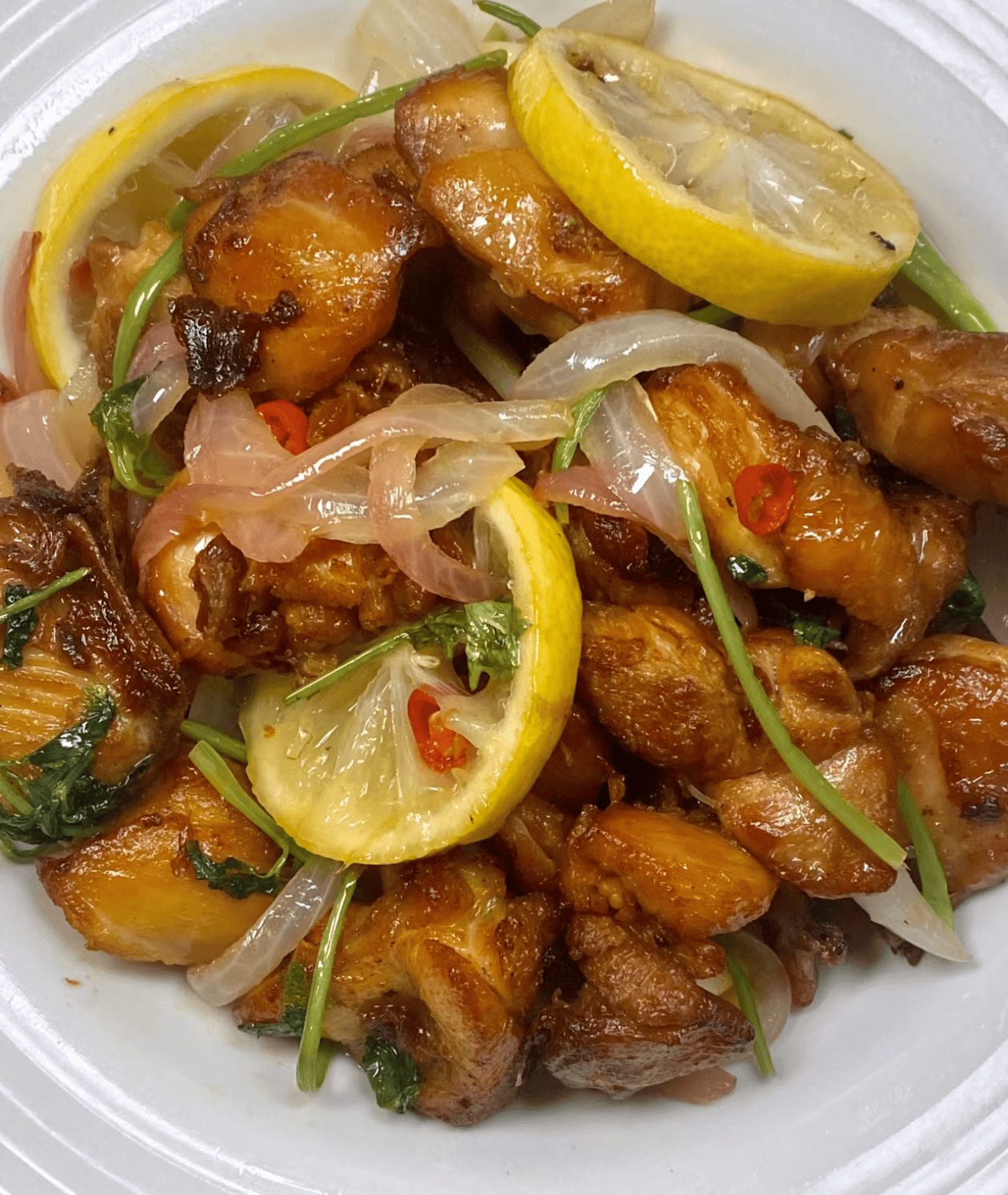 酸辣柠檬干煎鸡腿肉清新入味