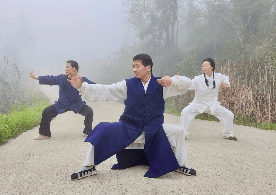 49岁龚琳娜在武当山,扎双麻花辫练功好飒爽,19岁儿子这回没出镜