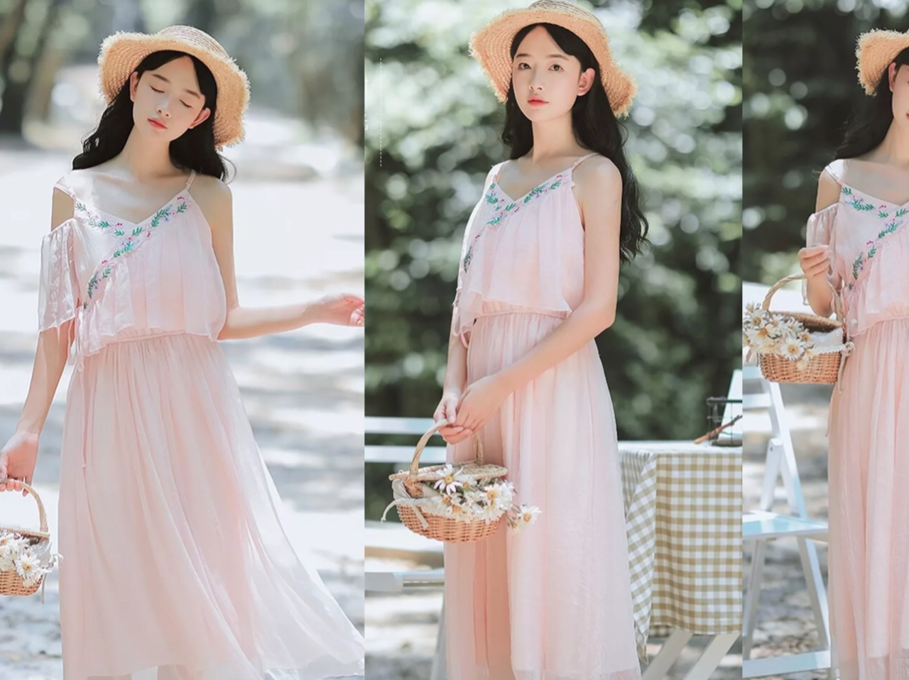今年流行的藕粉色连衣裙,选对了款竟然这么美!