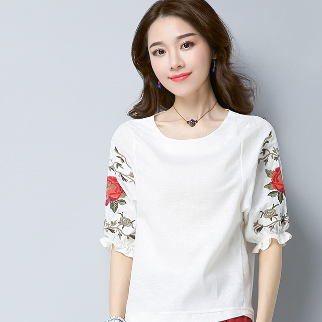 原创舒适又显瘦的棉麻t恤炎热夏天让你更出彩很适合奔3奔4女人