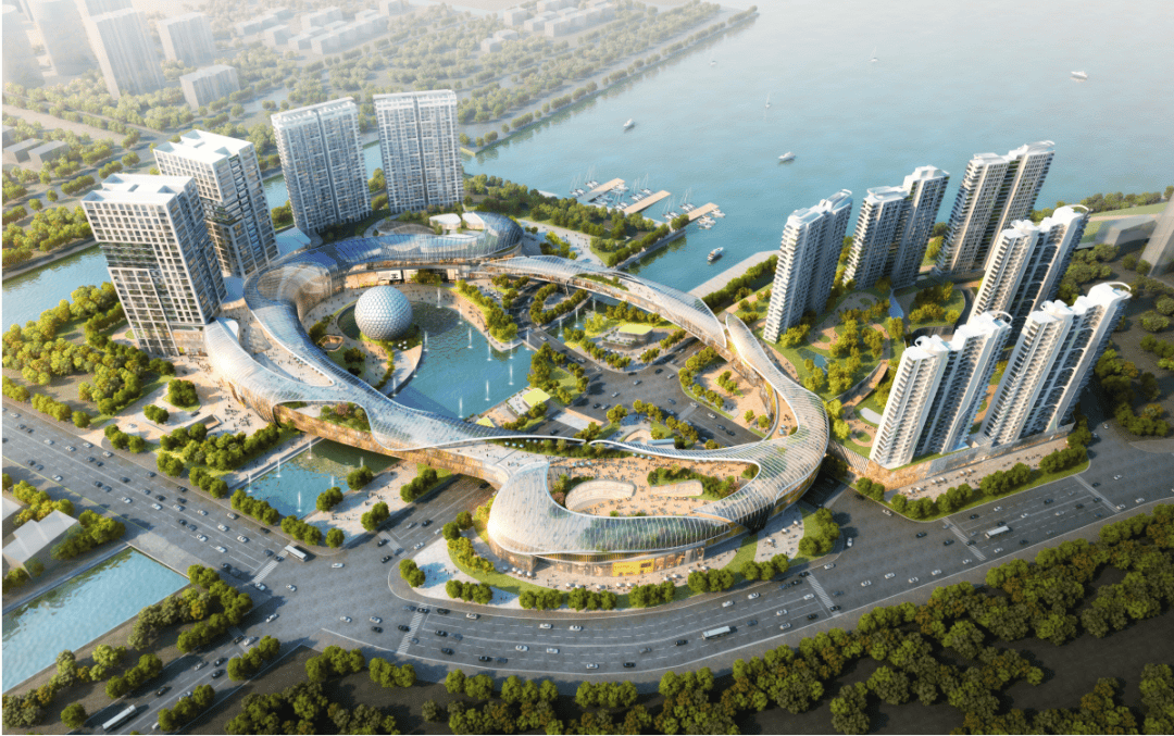 项目效果图②180米地标,北上海新滨江天际线!
