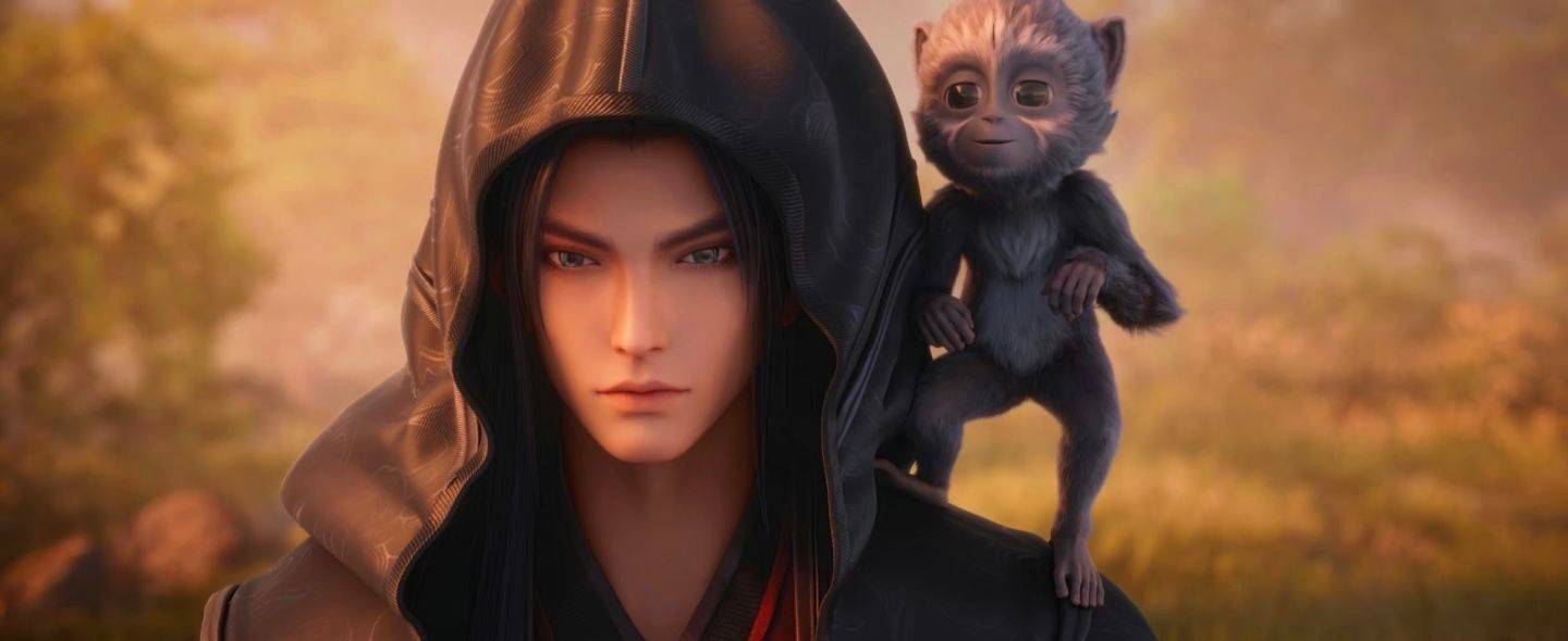 风情万种的金瓶儿,其身后跟随着正道的天印寺法相以及青云门的曾书书