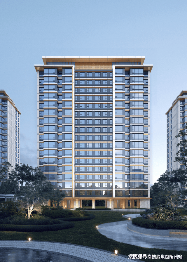 少即是多的设计理念,现代而又简约:立面利用大面积玻璃窗 仿石多彩漆