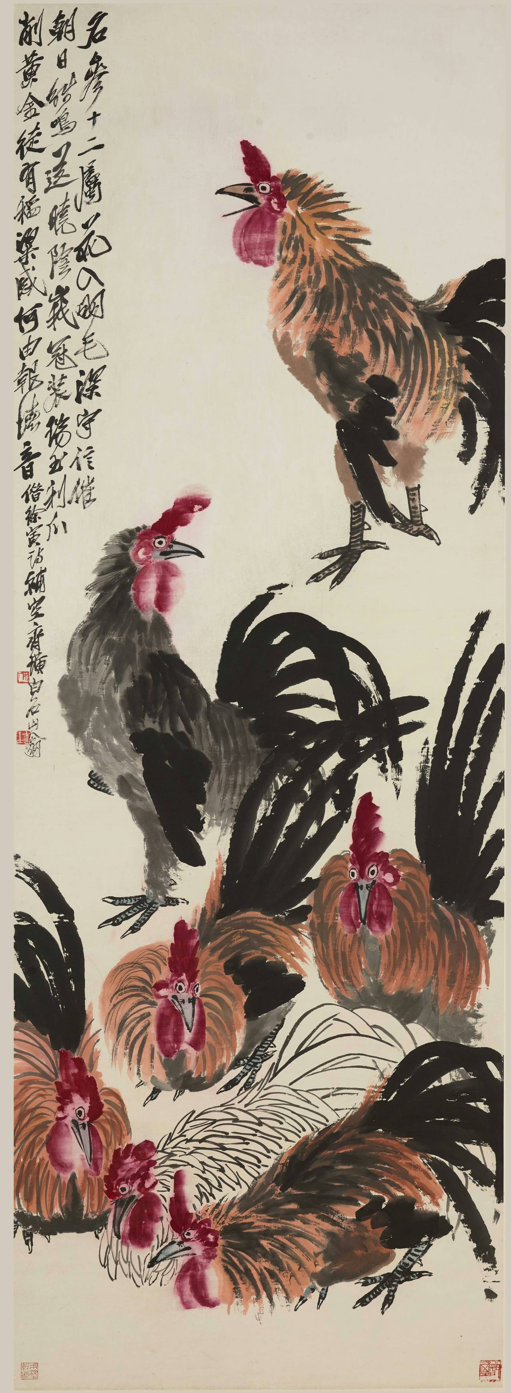 齐白石超级神品大公鸡,喜欢哪一张?