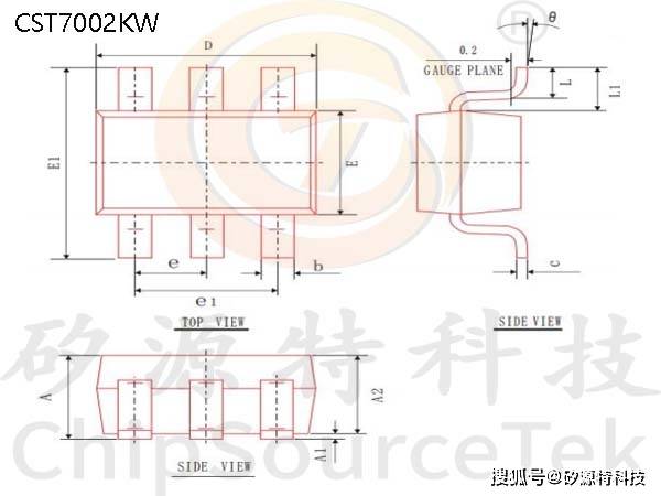 矽源特chipsourcetek-cst7002kw是sot363-6l封装,60v, 0.